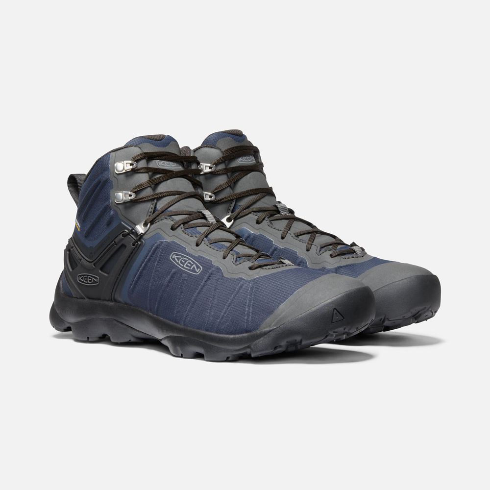 Botas de Seguridad Keen Mexico Azules/Grises - Hombre Venture Mid Waterproof - BY0694582